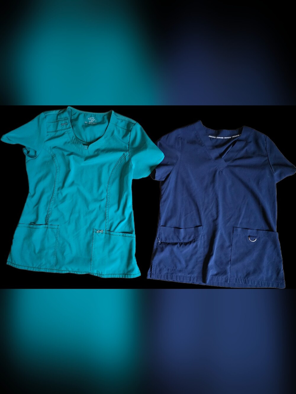 Cherokee Infinity Green Medical Scrub Top & Navy Scrub Top